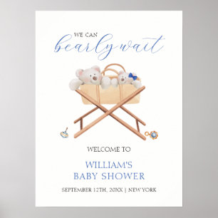 Boho-Bär-Bassinet-Spielzeug-Junge-Baby-Party-Willk Poster