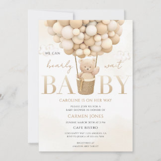 Boho-Bären-Baby-Party Einladung