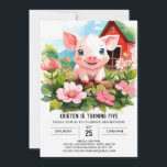 Boho Barnyard Friends Pig Girl Birthday Einladung<br><div class="desc">Erleben Sie ein böhmisches Abenteuer mit unserer Boho Barnyard Friends Pig Girl zum Geburtstag. Diese Einladung ist nicht nur eine Einladung; sie ist ein Ticket für einen Bauernhof, wo sich schöne Ferkel und boho Freunde in lebhaften Farben vermischen und so ein Geburtstagsfest versprechen, so stilvoll und schick wie Ihr kleines...</div>
