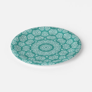 Boho Basar, Mischung u. Matchcerulean-Muster Pappteller