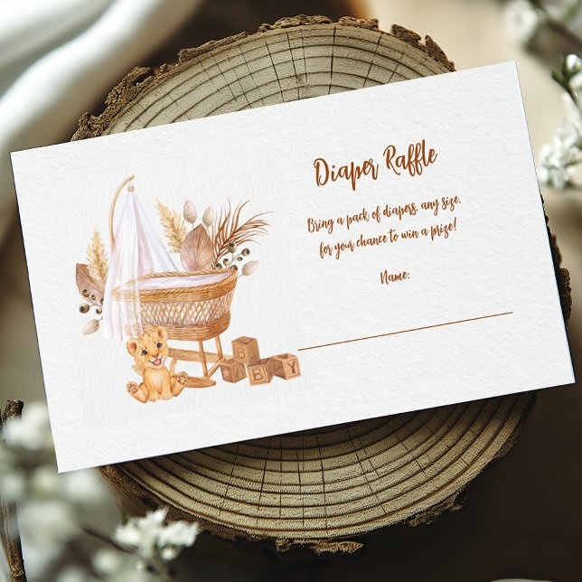 Boho Bassinet Baby Diaper Raffle Begleitkarte (Von Creator hochgeladen)