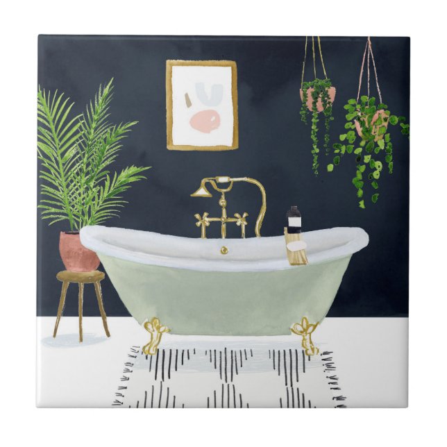 Boho Bath I Fliese (Vorderseite)