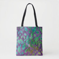 Boho Batik Lila Green Abstrakt Leaf Muster