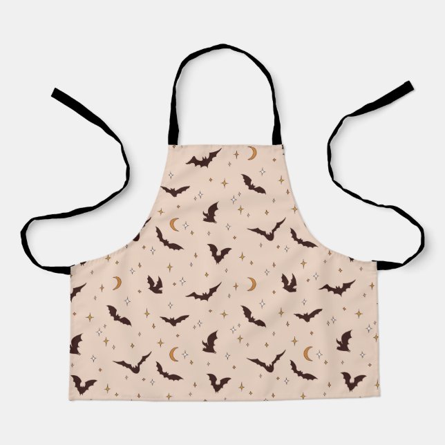 Boho Bats and Stars Halloween Pattern Schürze (Vorderseite)