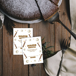 Boho Batter Up Baseball-Windel-Raider Babyparty Begleitkarte
