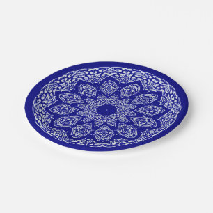 Boho Bazaar, Mix & Match Kobalt-Muster Pappteller