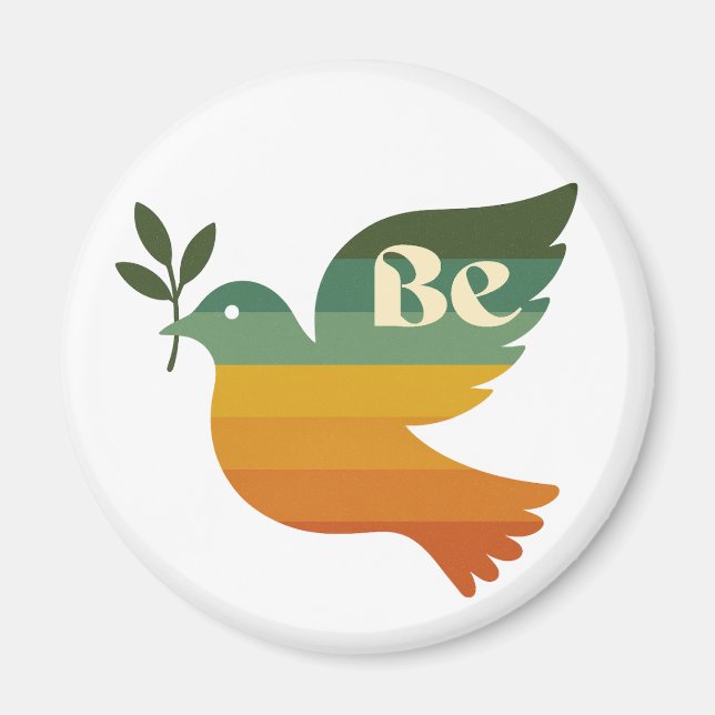 Boho Be Peace Retro-Feiertagsmagnet Magnet (Vorne)