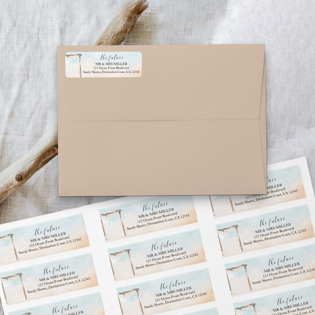 Boho Beach die Zukunft Mr. und Mrs. Rücksendeadres (Von Creator hochgeladen)