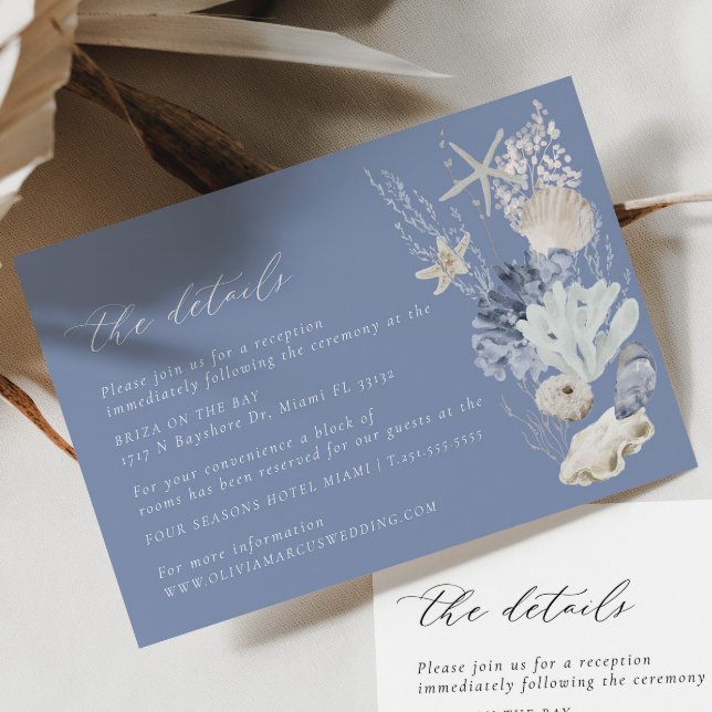 Boho Beach Elegante Wedding Details Eintrittskarte Begleitkarte (Details Card 2 Colors)