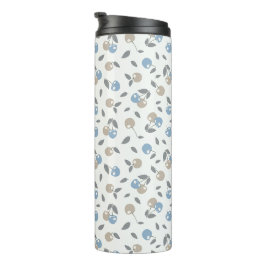 Boho Beach Kirschen - beige blaues Fruchtmuster. Thermosbecher