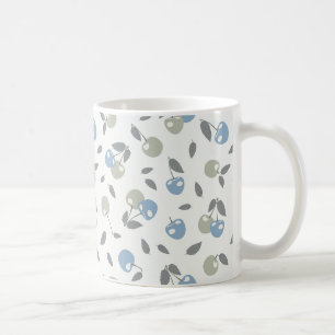 Boho Beach Kirschen - Salbei-blaues Fruchtmuster. Kaffeetasse