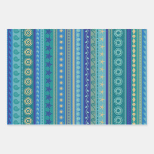 Boho Beach Muster Ozeanthemen Geschenkpapier Set