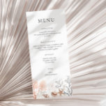 Boho Beach Neutral Coral Reef Menü Menükarte<br><div class="desc">Feiern Sie stilvoll mit dieser eleganten Wasserfarbe neutralen Korallenriff-Themenkarte.</div>