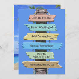 Boho Beach Sign Tropical Wedding Einladung