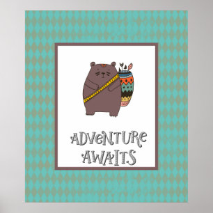 Boho Bear Adventure erwartet Poster