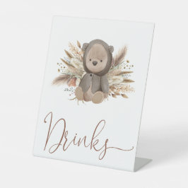 Boho Bear Baby Shower Drinks Sockelschild