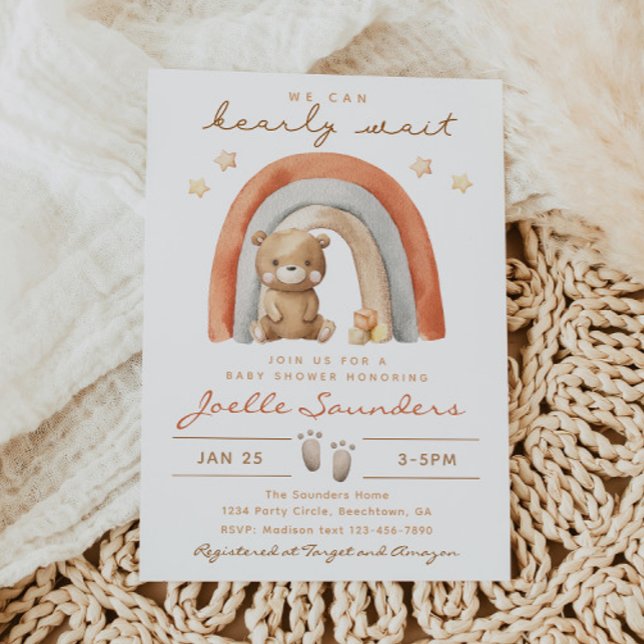 Boho Bear Baby Shower Einladung | Bärenbaby (Von Creator hochgeladen)