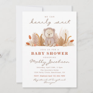 Boho Bear Baby Shower Einladung   Bärendusche