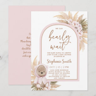 Boho Bear Baby Shower Girl Einladung