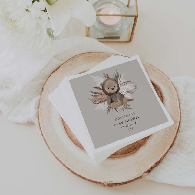 Boho Bear Baby Shower Serviette (Von Creator hochgeladen)