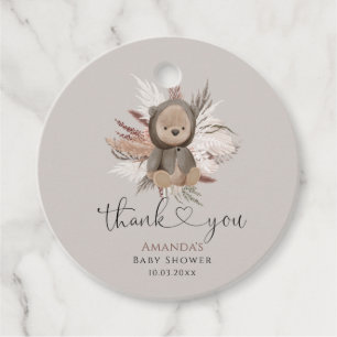 Boho Bear Baby Shower Vielen Dank Geschenkanhänger