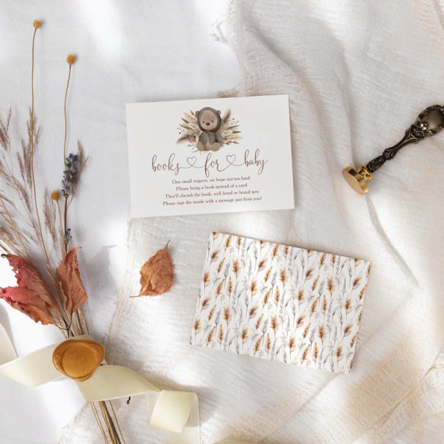 Boho Bear Babydusche Bücher für Baby Begleitkarte (Von Creator hochgeladen)
