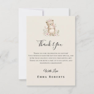 Boho Bear Bee Woodland Babydusche Danke Karte