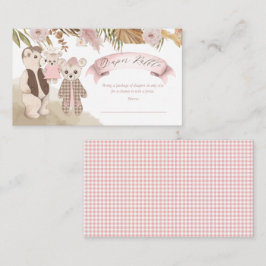 Boho Bear Family Girl Duschkabine Windelwanne Begleitkarte