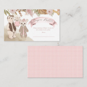 Boho Bear Family Girl Duschkabine Windelwanne Begleitkarte