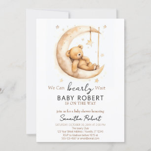 Boho Bear Gender Neutral Baby Dusche Einladung