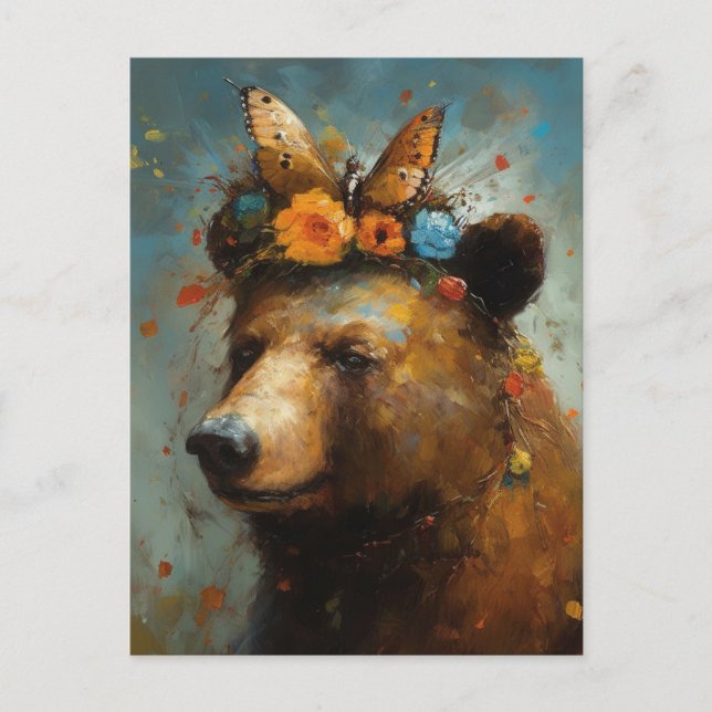Boho Bear Postkarte (Vorderseite)