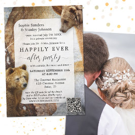 Boho Bear QR Code Foto nach Einladung Hochzeit