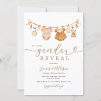 Boho Bear Rustic Baby Clothesline Gender Reveal