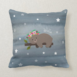 Boho Bear Watercolor Stars Kissen