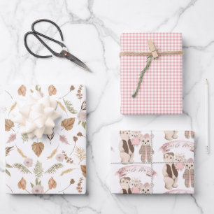 Boho Bearly Wait Bear Family Baby Duschvorrichtung Geschenkpapier Set