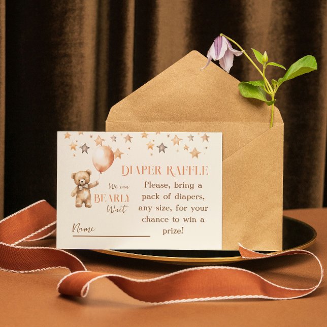 Boho Bearly Wait Beige Bear Baby Shooting Diaper Begleitkarte (Von Creator hochgeladen)