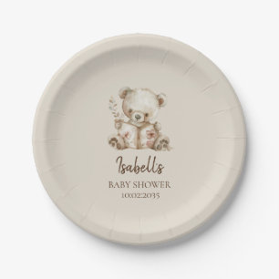 Boho Bearly Wait Storytime Bear Baby Dusche Pappteller