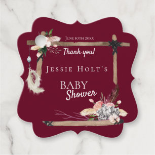 Boho Beautiful Baby Dusche Vielen Dank Geschenkanhänger