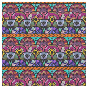 Boho Beauty, Lila, Aqua, Violet, Wiederholungsmust Stoff