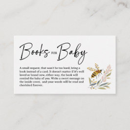 Boho Bee Baby Shower Bücher für Baby Begleitkarte
