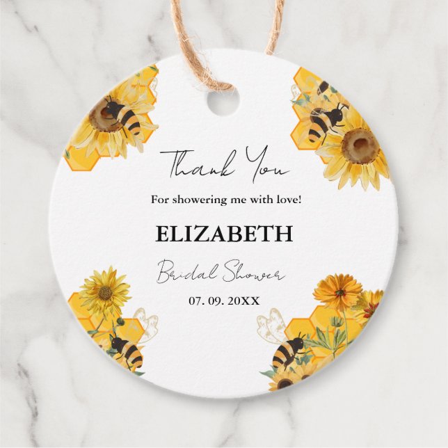 Boho bee Brautparty Vielen Dank Geschenkanhänger (Vorderseite)