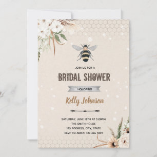 Boho bee Party Einladung