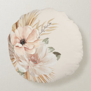 Boho Beige Blume Palms Throw Kissen