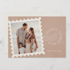 Boho Beige Briefmarke 2 Foto Weihnachten