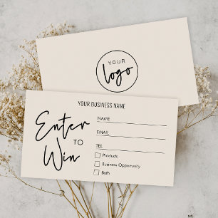 Boho Beige Company Logo Tombola Gewinnticket Platzkarte