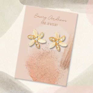 Boho Beige Designer Jewelry Earring Holder Display Visitenkarte
