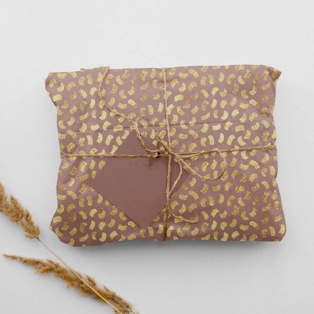 Boho Beige Golden Paint Strokes #B08B82 Seidenpapier (Von Creator hochgeladen)