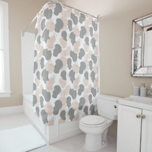 Boho Beige Gray Abstrakt Duschvorhang