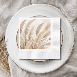 Boho Beige Pampas Gras Hochzeit Serviette