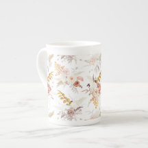 Boho Beige, Pampas Gras Terrakotta Aquarell We